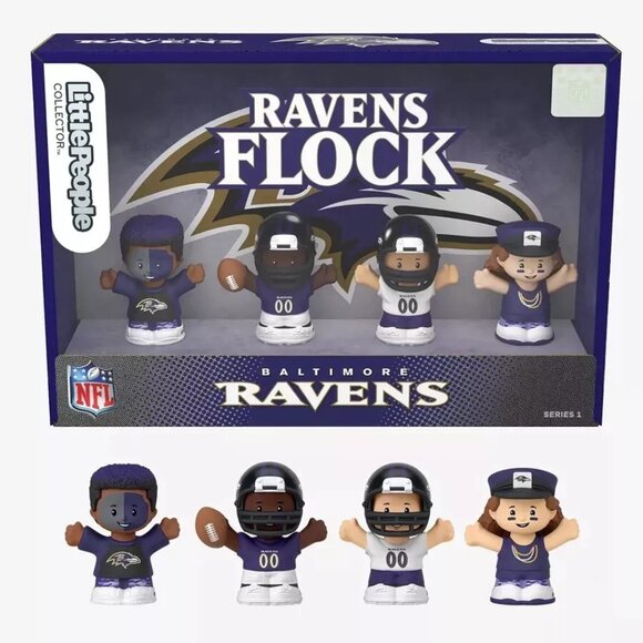Baltimore Ravens Little People Flock + 4 Puzzles - Picture 2 of 6